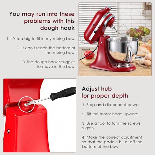 K45B Stainless Steel Flat Beater for KitchenAid 4.5-5 Qt Tilt-Head, Original Stainless Steel Paddle Attachment - Mttobo
