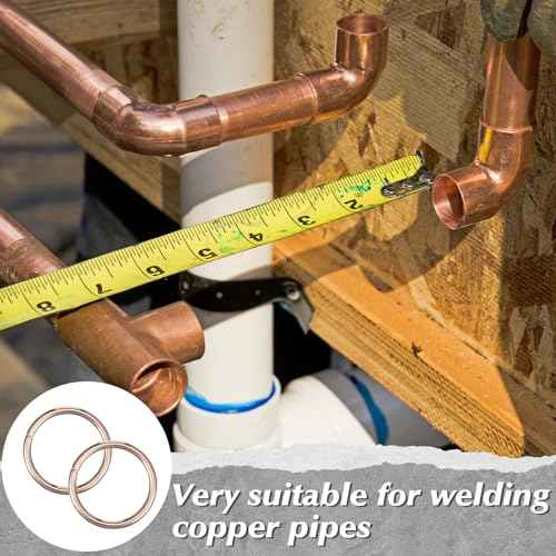 30 Pcs 15% Silver Brazing Joint Solder Ring Silfos Rings for 1/2" O. D. Copper Tubes Silver Solder Brazing Ring for HVAC Copper Tubes Small Welding Process