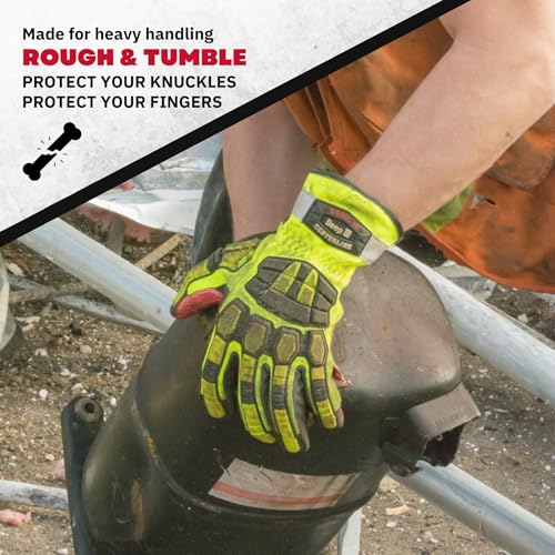 Cestus 3204, Firefighter Rescue Extrication Gloves, 608¡ÆF Heat Resistant Silicone Palm, Heavy Duty Impact Gloves for Men