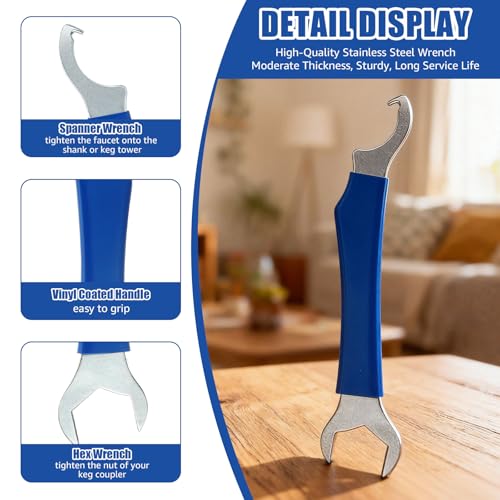 2-Pack Beer Tap Wrench, Stainless Steel Faucet Tool for Keg Coupler & Tower Maintenance
