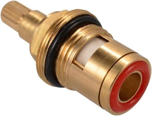 Cartridge, Brass Ceramic Stem Disc Cartridge Faucet Valve Replacement er Turn 1/2 for Bathroom Kitchen Tap (1 Pair Hot & Cold)
