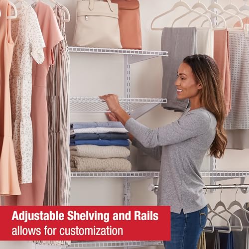Rubbermaid Configurations Custom Closet Kit 4-8 Ft White Adjustable Shelving