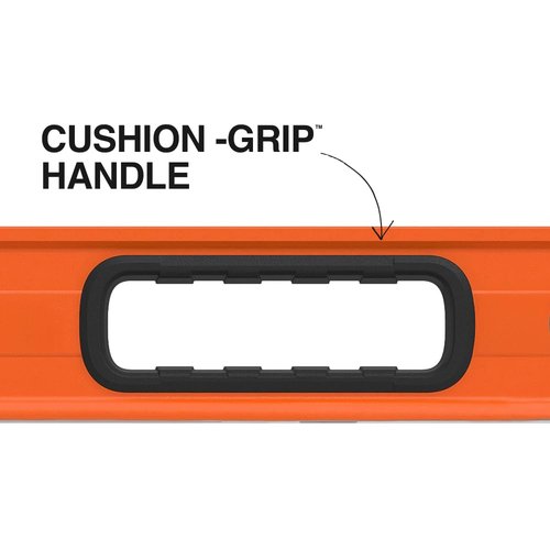Klein Tools 93572 72-Inch Box Level, Box Beam, 3 Vials, High Visibility Orange, Aluminum Body