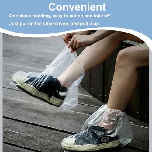 Waterproof Shoe Covers for Rain, 10 Pairs Shoe Covers Disposable, Non-Slip Indoor Outdoor Rain Shoe Covers, Plastic Shoe Covers for Men Women, Rain Boot Covers, Shoe Protector Covers