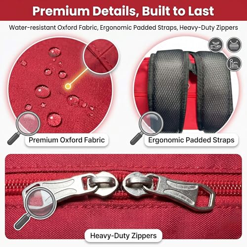 Red NOVO First Aid Backpack Empty Emergency Medical Bag - 16x12x6