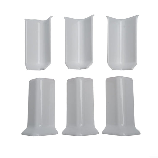 Startbuymore Corner Block Trim Set 6 Pack Baseboard Connectors For 8cm High Walls, Easy Installation(M White)