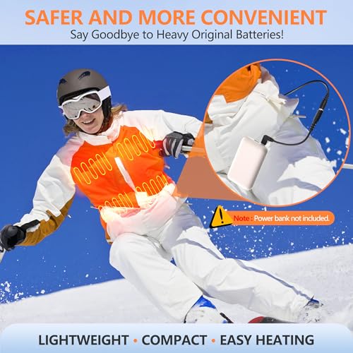 Saillong 1 Pack 12V Heated Jacket Battery Adapter, Battery Step Up Adapter Charger Type-C Compatible with M12, Craftsman, AEG Gear