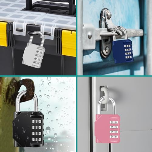 Pink 4-Digit Combination Lock for Gym Lockers, ZHEGE 1P
