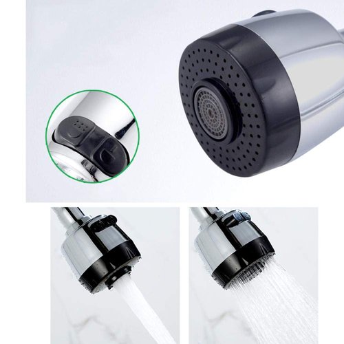 wall mount faucet Chrome-plated, wall-mounted multi-function, kitchen, sink, balcony laundry pool, hot and cold mixing valve, in-wall installation, faucet-Curved moon rotating tube(Curved moon rotatin