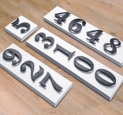 Emotionlite Black Large Modern House Numbers 1 - 5 Inch Zinc Alloy Outdoor Address Sign
