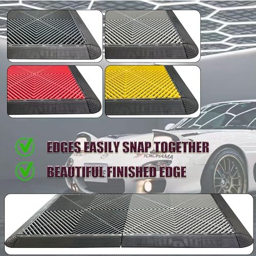 Brand HTWELL Special Accessories£ºTransition Edge Kit,Only fit HTWELL Interlocking Garage Floor Tiles, Not with Other Brands£¨12 Male_Edges,Black£©