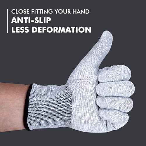 FOSHIO Grey Vinyl Wrap Gloves, Professional Carbon Fiber Anti-Static Tint Gloves, Dust-Free Wrap Glove for Wrapping Vinyl