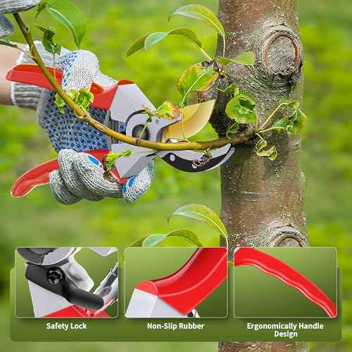 Bypass Pruning Shears, 8.5" SK5 Professional Garden Shears, Garden Clippers, Gardening Shears, Garden Scissors, Heavy Duty Handheld Pruning Shears For Gardening
