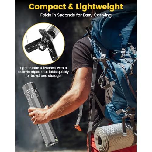Camping Lantern Telescopic - Camping Light with 12000mAh Battery Magnetic Base, 3 Light Modes, Waterproof Rechargeable LED Hiking, Emergency, Outdoor & Indoor Use