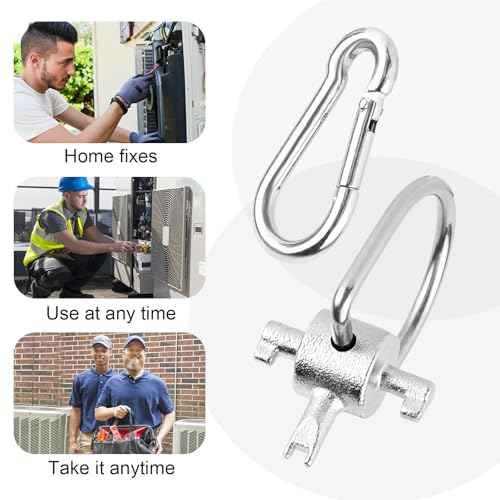 Hvac Locking Cap Key for Refrigerant, 3-in-1 Multi Hvac Key Tool for Hvac 410A & R22 Installation and Removal, Hvac Key Tool Universal Locking Cap Key for Refrigerant