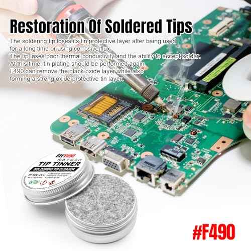 Soldering Tip Tinner Cleaner, Lead Free Oxidation Cleaning Paste, Refresher Tip Tinner Flux, Soldering Tip Cleaning #F490 (0.92oz/26g)