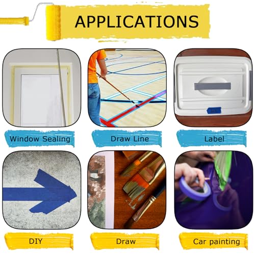 SmaringRobot 4 Rolls Blue Painter's Masking Tape - 0.94in x 22yd, No Residue, Indoor & Outdoor Use