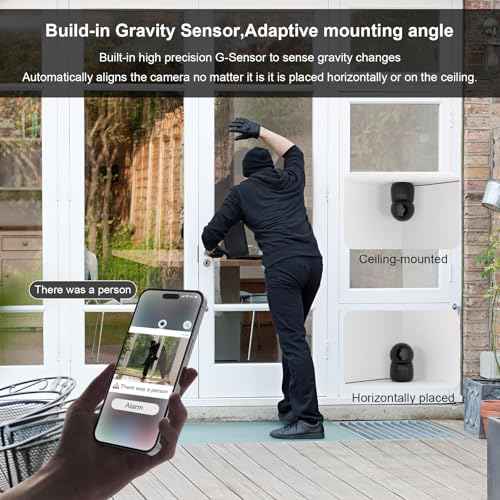 Indoor Camera, 2K Cameras for Home Security with App Motion Detection Auto Tracking Alarm Live Notice Schedule Default Location, Pet Camera with Night Vision, 2.4 GHz Black