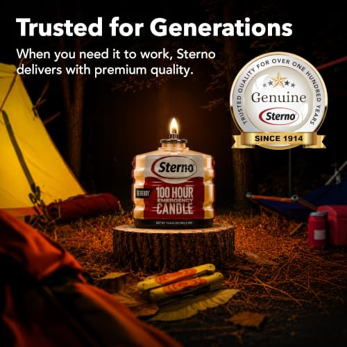 Sterno 100-Hour Emergency Candles 6-Pack for Power Outages & Storms