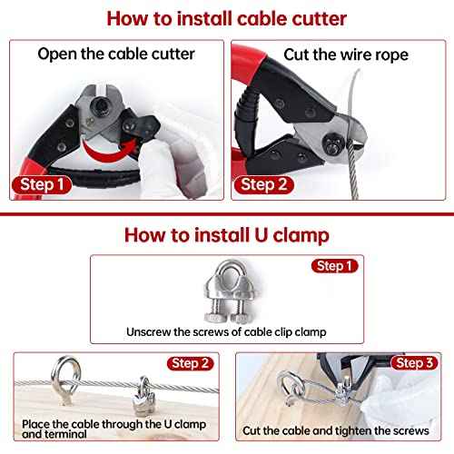 Muzata Cable Cutters Heavy Duty Stainless Steel Wire Rope Seal Aircraft Cutter Up to 5/32" for Deck Railing Bike Housing Metal Fence CR12