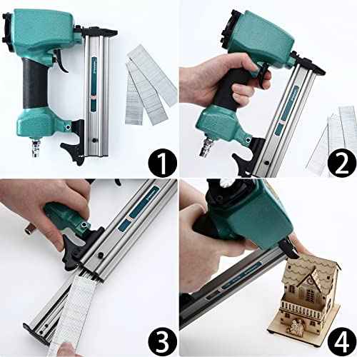 Ripeng 2000 Pieces 18Ga Brad Nails Galvanized Finish Nail - 5/8, 3/4, 1, 1-1/4 Inch-500 Each With Storage Box for Repairing Molding Cabinetry Building Assembly