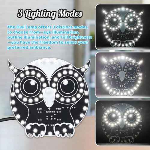 ICSTATION Soldering Learning Kit, Touch Control Owl Light Soldering Project With 3 Light Modes Brightness Adjustment Owl Shaped LED DIY Kit for Beginners School Students Education Christmas Present