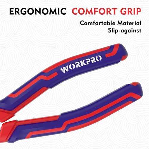 WORKPRO 6¡± Wire Cutters Heavy Duty CRV Steel, Diagonal Pliers for Cutting Wires Craft, Comfort Grip Handle