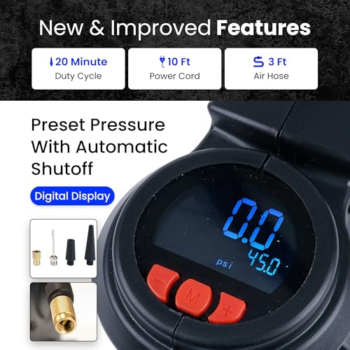 VIAIR EVC85P Digital 12V Tire Inflator with Auto Shut-Off & Twist-On Chuck