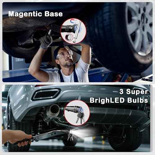 Gifts for Men LED Magnetic Pickup Tool Stocking Stuffers for Adults Extendable Magnetic Flashlight Cool Gadgets for Husband Dad Father Boyfriend Women Grandpa