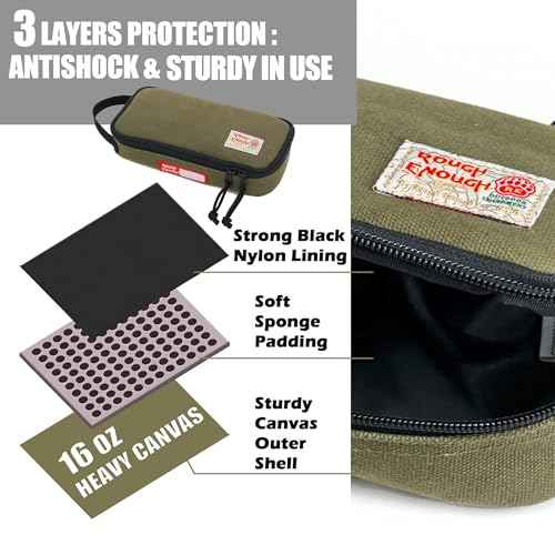 Rough Enough Small Tool Bag Pouch Box EDC Organizer Storage Case for Accessories with Zipper Portable Handle