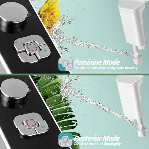 SAMODRA Bidet Attachment, Non-Electric Cold Water Bidet Toilet Seat Attachment with Pressure Controls, Retractable Self-Cleaning Dual Nozzles for Frontal & Rear Wash - Black