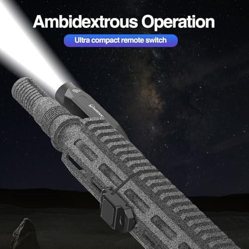 DARKFANG Mlok and Picatinny Tactical Flashlight, 1450 Lumen Low Profile Rifle Light with Remote Switch