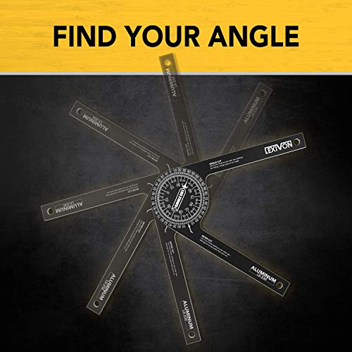 LEXIVON 7-Inch Aluminum Miter Saw Protractor - Precision Laser Engraved Angle Finder