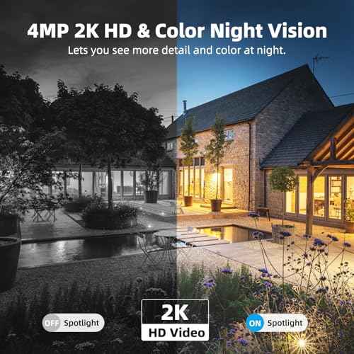 4G LTE Cellular No Wifi Security Cameras Outdoor, Solar Powered Wireless 4MP Cellular Security Camera, SD/Cloud Storage, PIR Motion Detection, Color Night Vision, 2 Ways Talk, Built in SIM Card