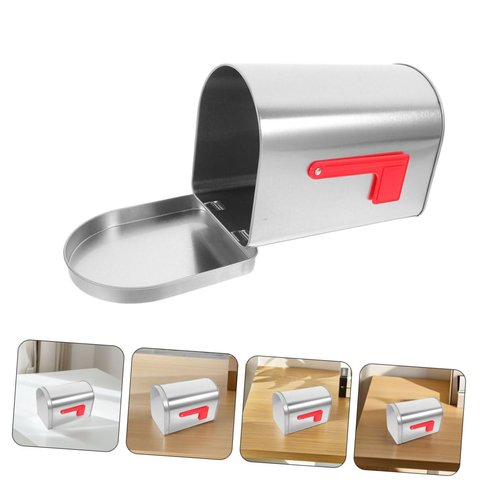 INOOMP 2pcs Mini Tinplate Mailbox for Classroom and Home Decor Decorative Outdoor Metal Container for Valentines and Special Occasions Sturdy and Low Maintenance Design