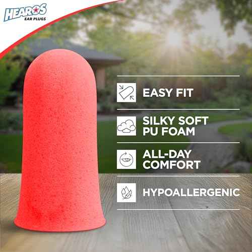 Hearos Radical Protection Foam Ear Plugs, Hearing Protection, NRR 33, 12 Pair, Orange (5801)