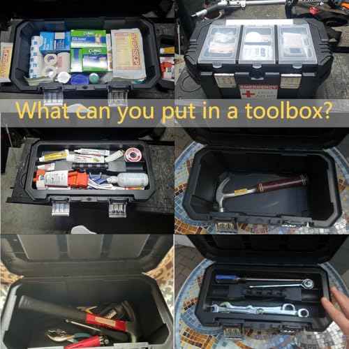 Anyyion 13 inch Small Tool Box with Removable Tray, Truly Strong and Durable For Hobby or Craft Storage Toolbox, (Internal Size:12.9"Lx6.1"Wx5.9"H)