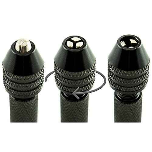 Bastex Precision Pin Vise Hand Drill with Twist Bits - Set of 11 Pieces. Great for models and Hobby.