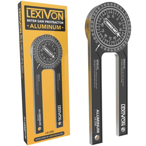 LEXIVON 7-Inch Aluminum Miter Saw Protractor - Precision Laser Engraved Angle Finder