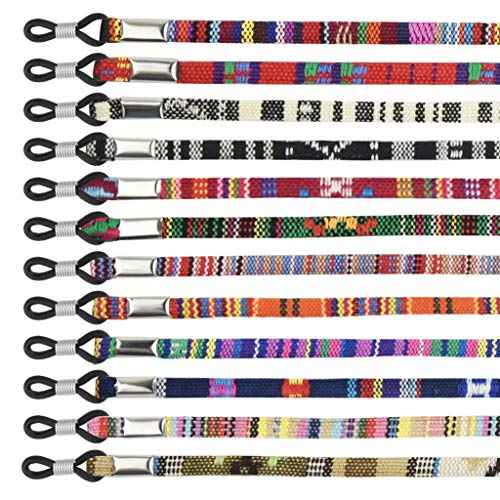 12 Pieces Glasses Strap Eyewear Retainer Sunglass Straps Glasses Holders Necklace, Multicolored Safety Glasses Cord Lanyard for Men and Wom