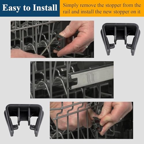 2 Pcs W11545307 Dishrack Slide Rail Stop Clip Fits Whirlpool & Magic Chef - AP7017653