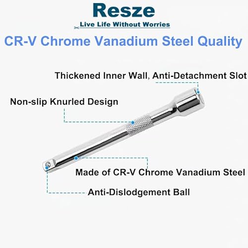 3 Pcs Socket Extension Set, 1/2" Drive Impact Extension Bar Set, 3"(76mm), 5"(127mm), 10"(254mm) Ratchet Extensions Set, Premium Chrome Vanadium Steel, Professional Socket Accessories£¬Silver