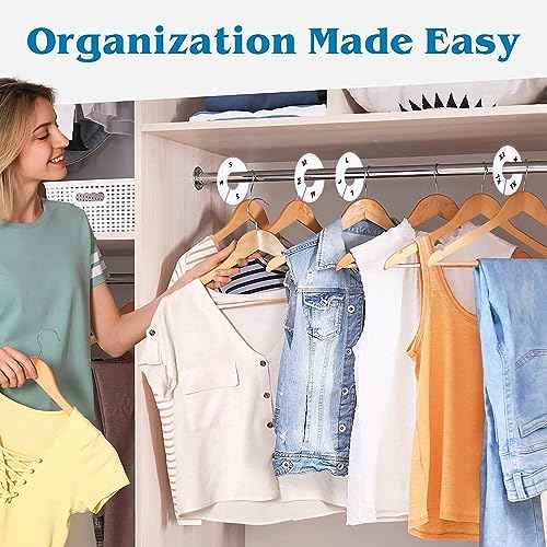 32 White Closet Dividers for Hanging Clothes ? Clothing Rack Dividers with Printed Sizes