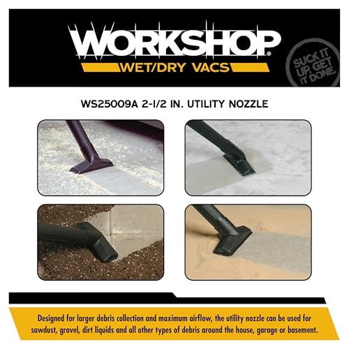 WORKSHOP Wet/Dry Vac Utility Nozzle 2.5 Inch Vacuum Attachment for Shop Vacuums