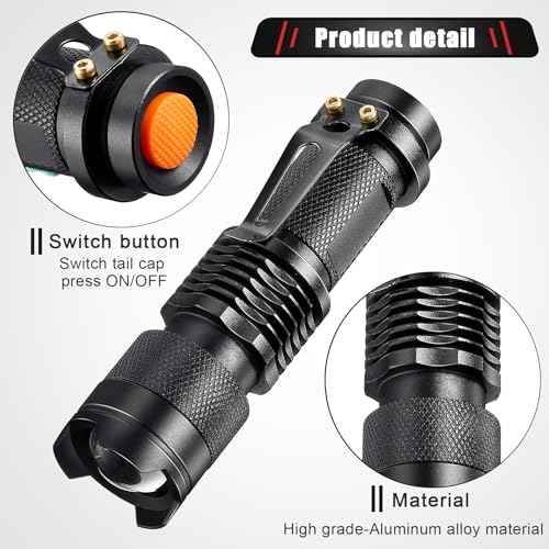 Honoson 2 Pieces Red Light Flashlight LED Single Mode Torch 1 Mode Scalable Red Lens Filter Flashlight for Night Astronomy Aviation Observation Beach Turtle Safe