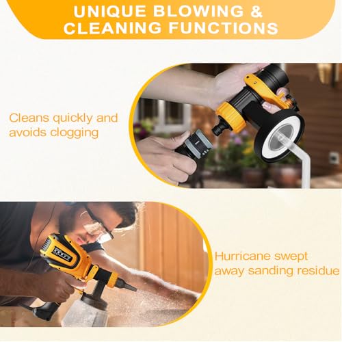 VONFORN Yellow 700W Paint Sprayer with 4 Nozzles & 3 Spray Patterns