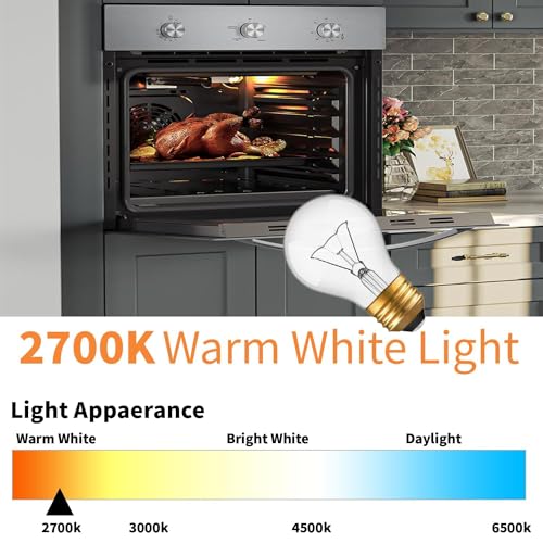 High Temp 300°C Oven Light Bulb 40W E26 120V 2-Pack for Oven/Microwave