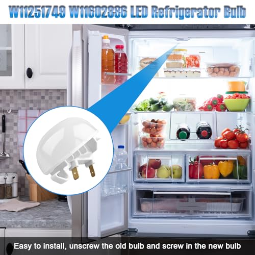 Earthtec W11251749/W11602886 Refrigerator Light Bulb - 120V 4.2W LED Replacement for Whirlpool Amana Kenmore