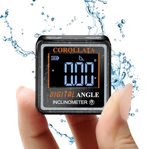 Corollata Ultra Small Digital Angle Finder Magnetic Level - Black, Rechargeable Protractor
