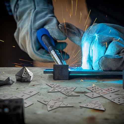 Therwen 9 Piece Welding Practice Kit Steel 16 Gauge Welding Dice Coupons DIY Equipment Mild Triangle Plate for Beginners TIG MIG Gas Arc Stick Training Practice Accessories Tools, 8 Styles (1.5 Inch)
